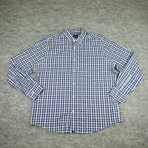 UNTUCKit Shirt Mens Extra Large Blue Plaid Slim Fit Button Up Long Sleeve Casual